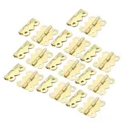 20 Pcs Brass Tone Rotatable Window Drawer Door Hinges 2cm Long