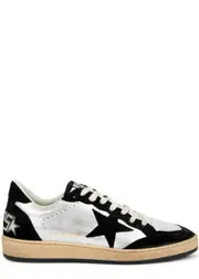 Golden Goose Ball Star Distressed Leather Sneakers - Silver - 8 8