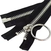 MebuZip #10 26 Inch Shiny Nickel Separating Jacket Zippers Bulk Y-Teeth 26"