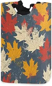 Retro Colorful Maple Leaves laundry baskets, and waterproof baskets for storage containers with sturdy handle stuff Decorative blankets for rv room nursery