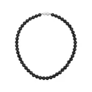 [Tom Wood] Tom Wood Larvikite Bead Necklace 18 SILVER/BLACK