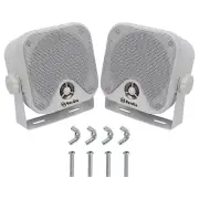 Dual 4" Heavy-Duty 2-Way Marine Boat Stereo Speakers: Surface/Wall - Mount Boxes