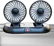 Car Fan - Double Head Cooler for Dashboard - Electric 3-Speed Double Head Low Noise Strong Dashboard Cooling Fans