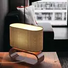 Wooden & Fabric Table Lamp Bedside Desk Light Brown Lampshade E27 Online Switch