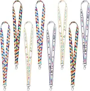 8 Pieces Autism Awareness Lanyard Puzzle Printed Lanyard with Swivel Hook Autism Lanyards for ID Badges Key Chain for Asperger's Awareness