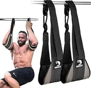 DMoose Fitness Hanging Ab Straps for Pull Up Bar & Core Strength Training - Thick Padded Arm Strap for Ab Swing with 2 Rust-Resistant Carabiners - Pull Up Straps for Ab Workouts at Home and Gym