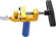 Gold Glass Tile Cutter Hand Tool, Multifunctional Tungsten Wheel Cutter for Ceramic Tile and Glass Cutting 3-15 mm, Includes Spare Heads, Pads