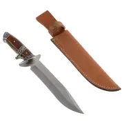 Hunting Knife with Sheath for Belt Steel Fixed Blade with Rosewood Handle