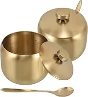 OKUMEYR Stainless Steel Spice Jars 2 Piece Salt Sugar Containers Sealed Lid for Fresh Seasonings