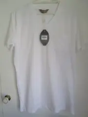 Mens Peter Alexander white v-neck pj top tee Size L