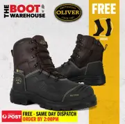 Oliver 65490Z 150mm Zip Work Boots Steel Cap Safety Lace-Up 100% WATERPROOF!
