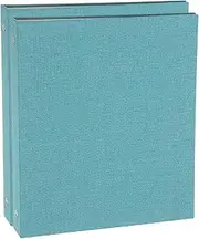 uxcell A5 Size 3 Ring Binder,2Pcs 1 Inch Round Ring Durable Linen Hardcover Binder Fit for Paper Recipe Photo Office, Sky Blue