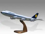 Boeing 747-100 Lufthansa Desk Wood Airplane New Model Small Scale 1/200