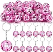 ZHWKMYP Mini Disco Ball Keychain, Small Disco Ball Bulk Keyring Party Favors for 70s 80s Disco Party Supplies Decorations