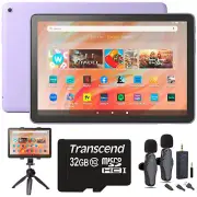 Amazon Fire HD10 10.1" 32GB Tablet 13th Gen Lilac + Recording Set for Podcasters