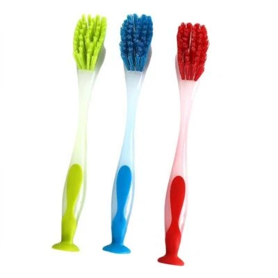 Pot Suction Cup Long Handle Cleaning Brush Dish Washing Kitchen Vertical Scrub