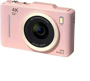 4K Digital Camera Digital Video Camera 48MP P 2.8 inch Screen 16X Digital AF Auto Focus Anti-Shake Motion Detection Built-in Flash Battery Beauty Filters Birthday Pink