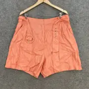 NEW Target Preview Shorts Womens 18 Pink Linen Belt Pockets Summer 26018