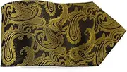 [Zasel] Mens Black & Mustard Gold Paisley Patterned Neck Tie Black, Mustard