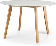 Aron 120cm Round Marble Dining Table - Natural Base