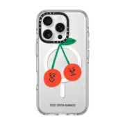 iPhone 16 Pro Clear Case MagSafe Compatible Cherries iPhone Case by Tess Smith-Roberts