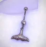 Whale Tail Dangle Belly Button Ring 14 Gauge Surgical Steel New Navel Ring