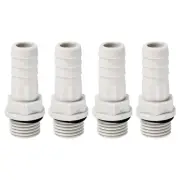 Hose Barb Fitting 11mm Barbed G1/4 Male Thread, 4 Pack Pipe Connector, Grey