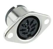 2 x 8-Pin DIN Panel Mount Female Socket Connector