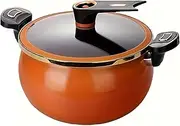 Mini Pressure Cooker - 8L Fast Heating Pressure Pot with Lock Handles - Non-Stick Stockpot with Transparent Lid - Mini Pressure Cooker for Gas Stoves and Induction Yellow