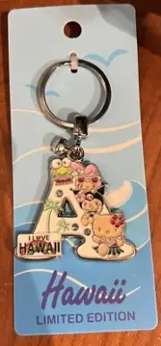 Hawaii Hello Kitty Initial Keyring - Letter "A"