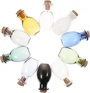 HOLIDYOYO 10pcs Mini Wishing Bottles with Cork Stoppers Vials for DIY Crafts Message Bottles Wedding Favors Scrap Booking and Storage Accessories