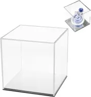 Clear Acrylic Collectibles Boxes Cube-5.1x5.1x5.1in, and Mirror Base