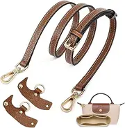 [Sunshine smile] Shoulder Strap for Longchamp Women's Bag, Adjustable Replacement Leather Strap, Handbag No-Punch Transformation Accessories, Leather Shoulder Strap for Bags Straps