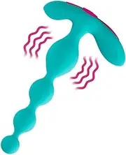 Femme Funn Silicone Vibrating Anal Beads, 7-Inch Size, Turquoise