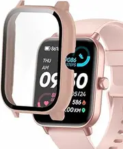 Watch Cases compatible with IDW19 1.8” MILOUZ aeac KALINCO Quican Hoowel Fitpolo Veryfit Smart Watch, Hard PC Case with Tempered Glass Screen Protector