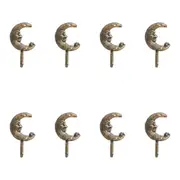 8x LVD Cast Iron Wall Hook Hanger Home Organiser Decor 9x16cm Celestial Moon