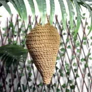 Crochet Wasp Nest Decoy Hanging Wasp Nest Decoy with Hook for Outdoor Garden
