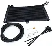 APTPKGDFDK Oil Cooler Aluminum Transmission Oil Cooler 22 Row Automatic Stacked Plate Oil Cooler Radiator KIT Oil Cooler(22 Row Black)
