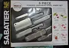 6 Piece Sabatier Forged Japanese Steel Assorted Kitchen Meat Vegetable Knife Set