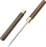 Stainless Steel Ice Pick, 9 inch Pick Tool with Safety Cover, Non-slip Wooden Handle Pick for Bars, Kitchen, Bartender Breaking Ice (M, Wood Color)