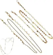 [BSITSSS] Pack of 2 Women's Glasses Chain, Glasses Chain, Gold, Stars Sequins, Glasses Straps for Myopia, Glasses, Sunglasses, Sports Glasses, Reading Glasses, gold, One size