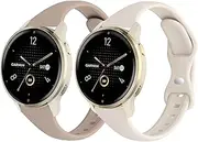 2 Pack Sport Slim Silicone Watch Bands Compatible for 18mm Garmin Venu 3s/Vivoactive 4s/ Venu 2s/ Vivomove 3s /Forerunner 255S/265S, Thin Soft Narrow Strap Wristband for Women Men