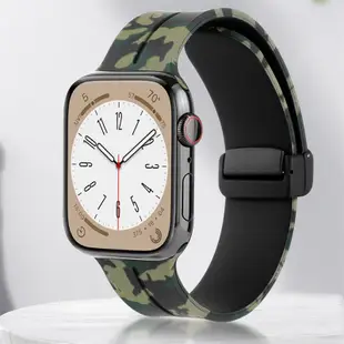 迷彩矽膠錶帶兼容apple watch系列8 7 6 5 4 3 2 1 i watch ultra 49mm 45mm