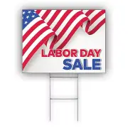 Labor Day Sale Advertising Sunday Sale American Flag Coroplast Yard Sign