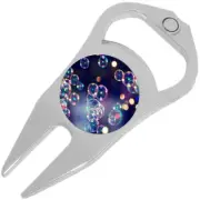 Rainbow Bubbles Golf Ball Marker Divot Repair Tool Bottle Opener