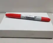 Sharpie Twin-Tip Permanent Marker, Fine/Ultra Fine Point, Red, Box of 12 #32202