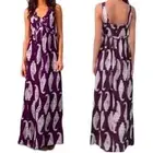 NWT Tory Burch Petula Maxi Dress 100% Silk Purple Beaded Sleeveless Size 4