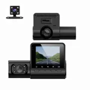 3 Channel 1080P Dash Cam Camera Front and Rear and Inside for Cars, 2" IPS Sc...