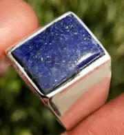 Real Lapis Stone Ring Original Lapis Lazuli Blue Stone SIlver Top Quality Ring
