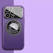 Glass Lens Protects Phone Case for iPhone 12 13 14 Pro Max 14Plus for Wireless Charging Magnetic Large Lens Phone Covers,Purple,for iPhone 14 Pro